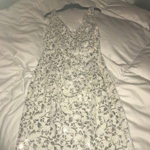 White and silver dress